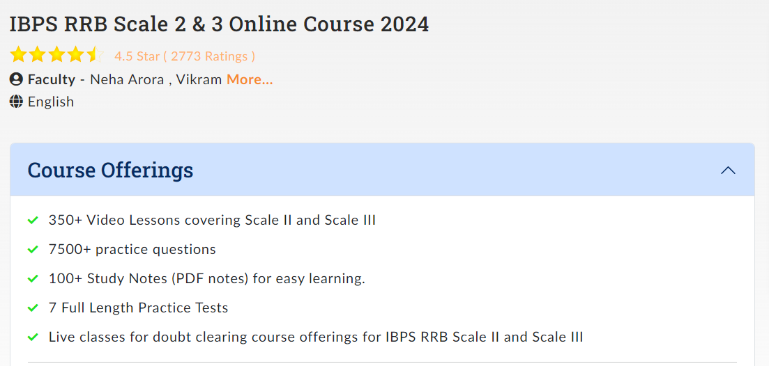 IBPS RRB Scale 2&3 Online Course 2024 By- ixam Bee