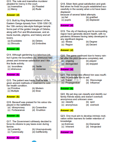 SSC (ENGLISH) Antonyms-1 question pdf