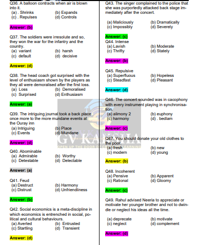 SSC (ENGLISH) Antonyms-1 question pdf