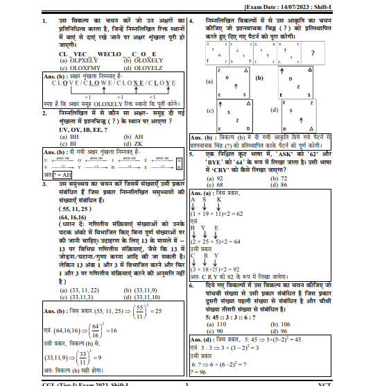 SSC CGL TIER I SOLVED PAPERS & PRACTICE BOOK question pdf