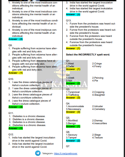SSC (GK) Current Affairs by Gv sir question pdf