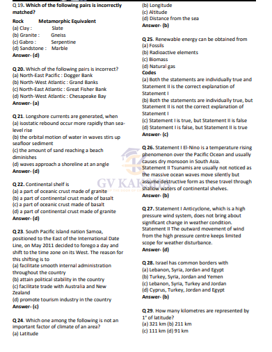 SSC (GK) 4-Geography (Mains MCQ) question pdf