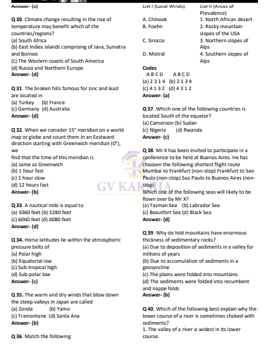 SSC (GK) 4-Geography (Mains MCQ) question pdf