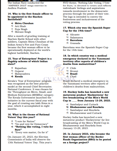 SSC (GK) Current Affairs E-Book by Gv Sir QUESTION PDF