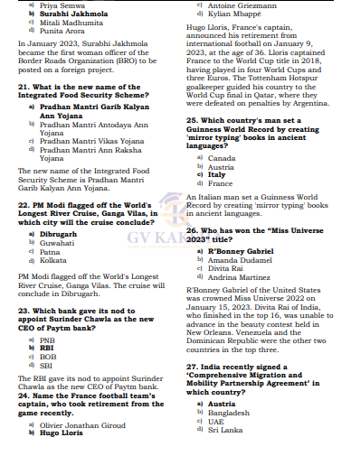 SSC (GK) Current Affairs E-Book by Gv Sir QUESTION PDF