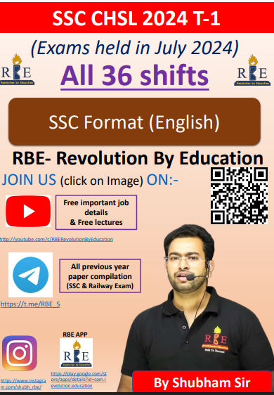 English Subject SSC CHSL 2024 RBE question pdf