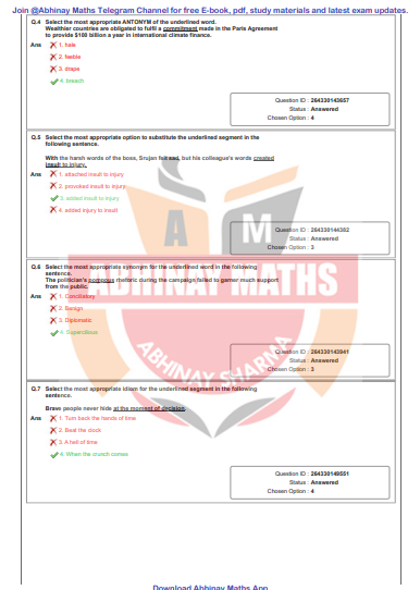 SSC CHSL Hindi by Abhinay Maths question pdf