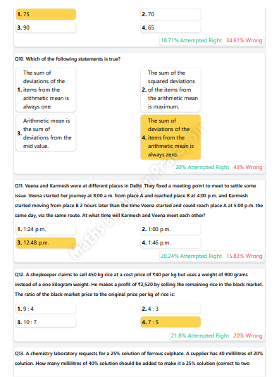 SSC SELECTION POST PRE 2024 Maths Hard To Easy ENGLISH question pdf