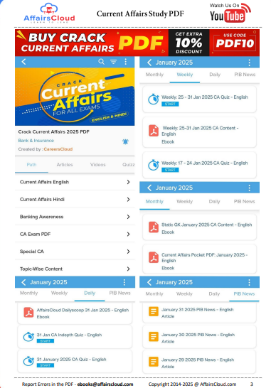 Current Affairs English Study PDF July 2025 pdf