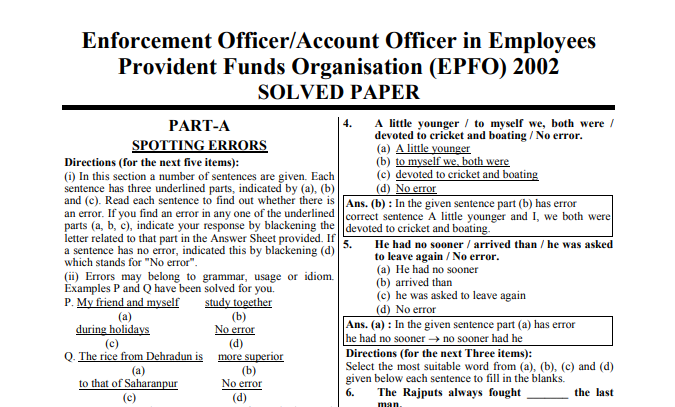 EPFO EO AO APFC SOLVED PAPERS and PRACTICE Question
