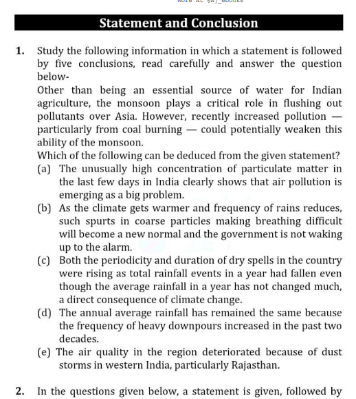 Logical Reasoning statement &conclusion pdf