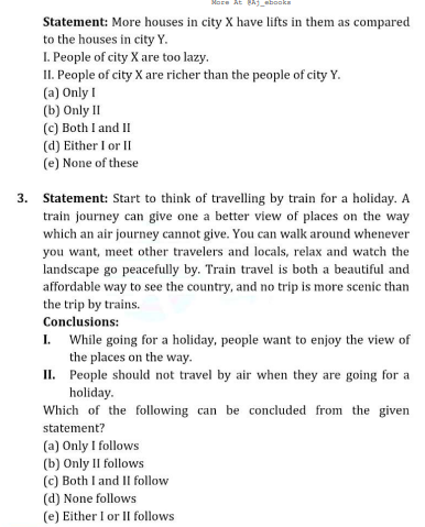 Logical Reasoning statement &conclusion pdf