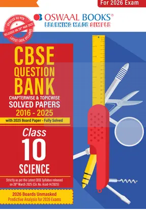 CBSE Question Bank SOLVED PAPERS Class 10 Science For 2026 Exam Books PDF