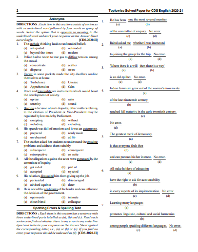 Defence Exams CDS & CDS OTA 15 Years English pdf