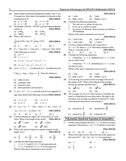 Defence Exams (NDA,CDS,AFCAT) Mathematics pdf