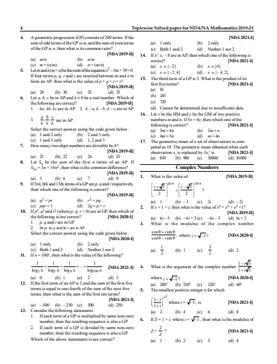 Defence Exams (NDA,CDS,AFCAT) Mathematics pdf
