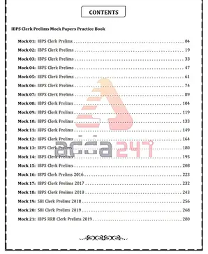 IBPS Clerk 2025 Prelims Mocks Papers English Printed Edition Book PDF
