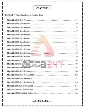 IBPS Clerk 2025 Prelims Mocks Papers English Printed Edition Book PDF