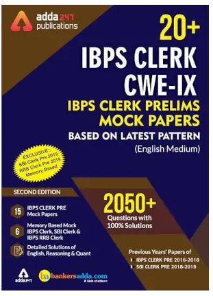 IBPS Clerk 2025 Prelims Mocks Papers English Printed Edition Book PDF