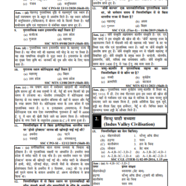 SSC GK Questions and Answers in Hindi pdf