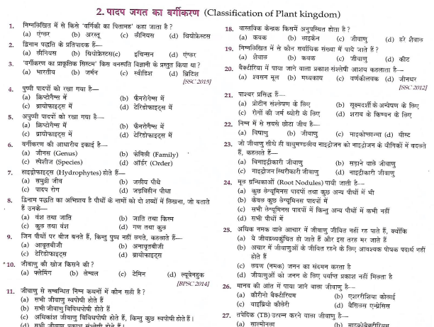 GK Biology Exams in hindi pdf