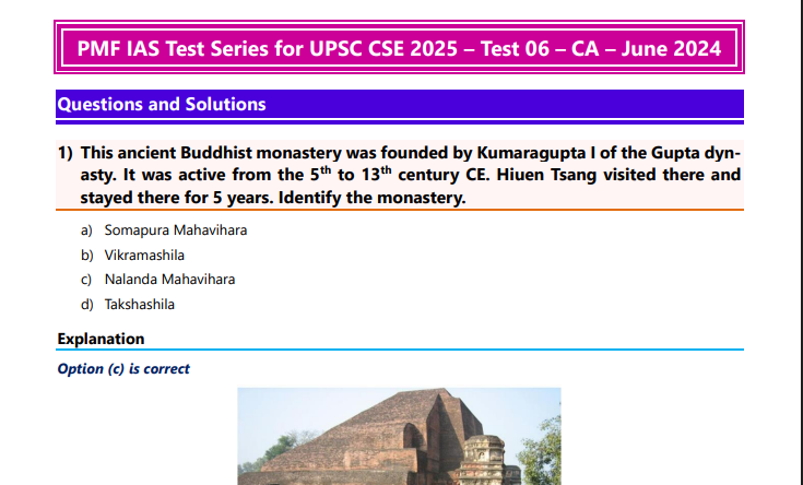 Test Series For UPSC CSE Prelims 2025-26 pdf